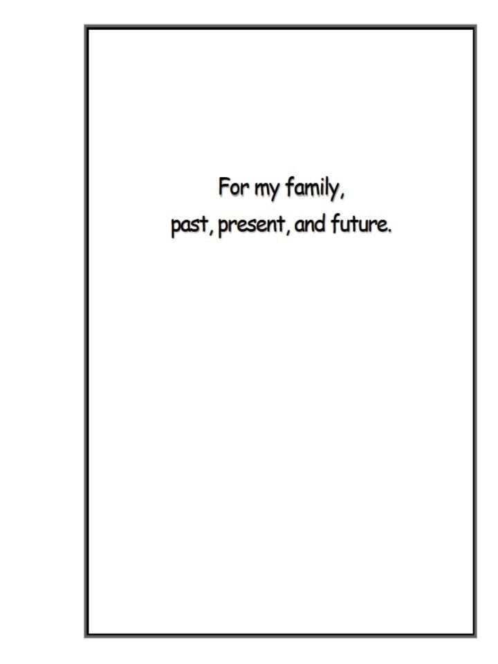 Memoir - Dedication Page