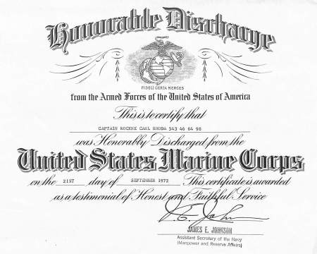 Discharge Certificate 1972