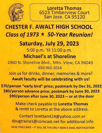 Awalt High School Class of 1973 50-Year Reunion