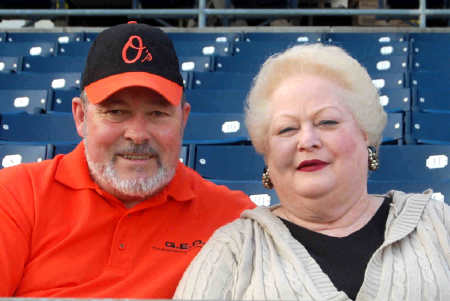 With wife Lola at Baseball Game in 2013.