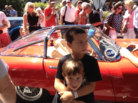 Adam & Alek at the classic car show in Carmel 15 Aug 2013