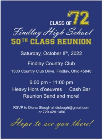 Findlay High School Class of 1972 Reunion - 50th