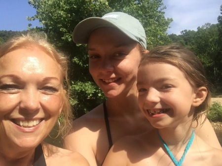 Hiking with granddaughters Cate and Chloe...