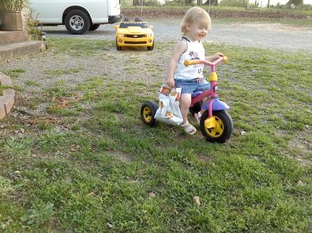 CarolAnne loves to ride hew bike