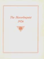 Haverling High School 1926 yearbook cover photo