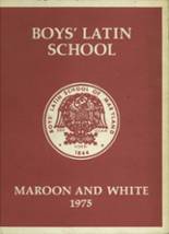 Boys Latin School of Maryland 1975 yearbook cover photo