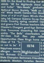 Highlands High School 1974 yearbook cover photo