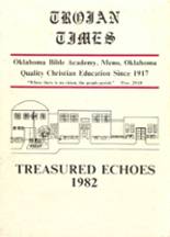 Oklahoma Bible Academy 1982 yearbook cover photo