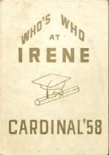 Irene High School 1958 yearbook cover photo