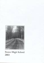 2003 Stowe High School Yearbook from Stowe, Vermont cover image