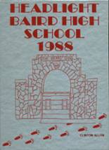 Baird High School 1988 yearbook cover photo