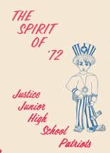 Justice Junior High School 1972 yearbook cover photo