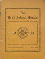 Windsor Locks High School 1939 yearbook cover photo