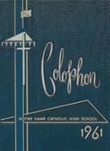 Notre Dame Catholic High School 1961 yearbook cover photo