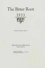 Missoula County High School 1933 yearbook cover photo