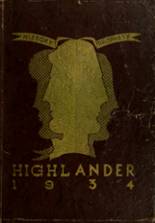 Highland Park High School 1934 yearbook cover photo