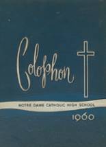 Notre Dame Catholic High School 1960 yearbook cover photo