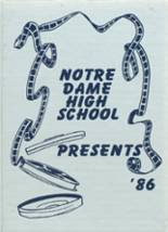 Notre Dame High School 1986 yearbook cover photo
