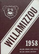 Willow Springs High School 1958 yearbook cover photo