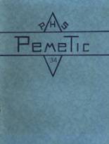 Pemetic High School 1934 yearbook cover photo