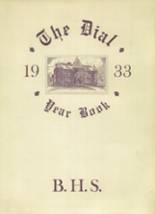 Brattleboro Union High School 1933 yearbook cover photo