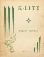 Kingsville High School 1954 yearbook cover photo