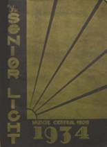 Muncie Central High School 1934 yearbook cover photo