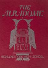 Highland Park High School 1938 yearbook cover photo