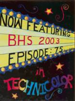 Bluffton High School 2003 yearbook cover photo