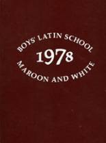 Boys Latin School of Maryland 1978 yearbook cover photo